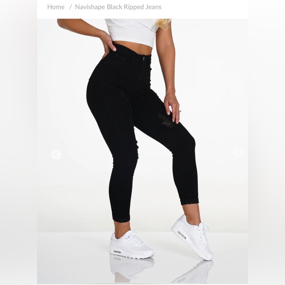 NVGTN: Navishape Black Ripped Jeans